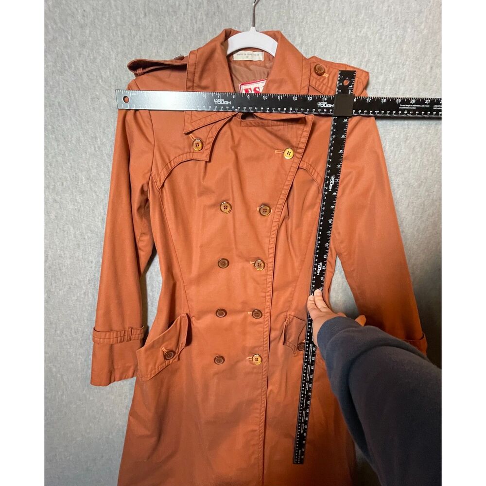 Vintage FS II Women's Rust Orange Trench Coat Jacket Size 9 Made in Malaysia - Picture 4 of 4